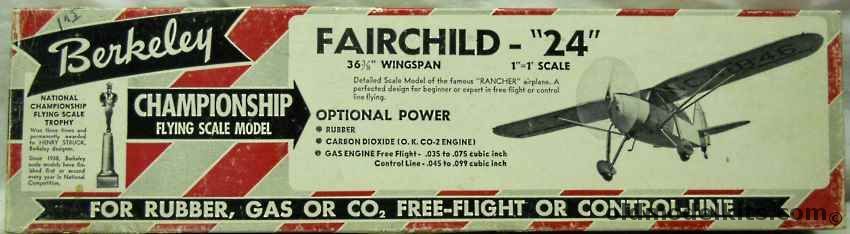 Berkeley 1/12 Fairchild 24 Flying Model Airplane Kit plastic model kit